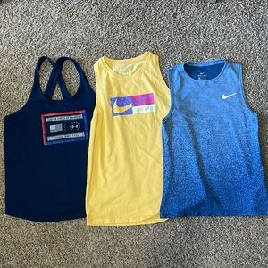 Set of 3 tank tops (2 Nike & 1 Under Armour)